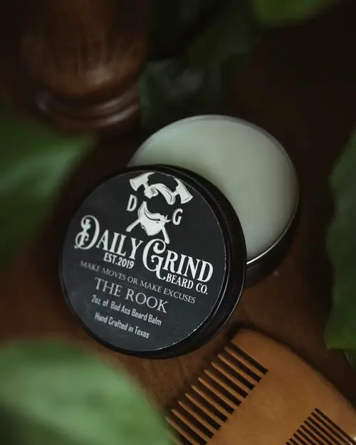 Image showing beard balm from 'Daily Grind' and comb near to it